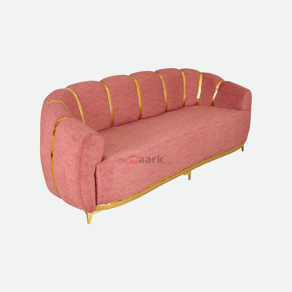 MAARK FABRIC SOFA SET (3+3+1+1+PUFFY) SUN FLOWER