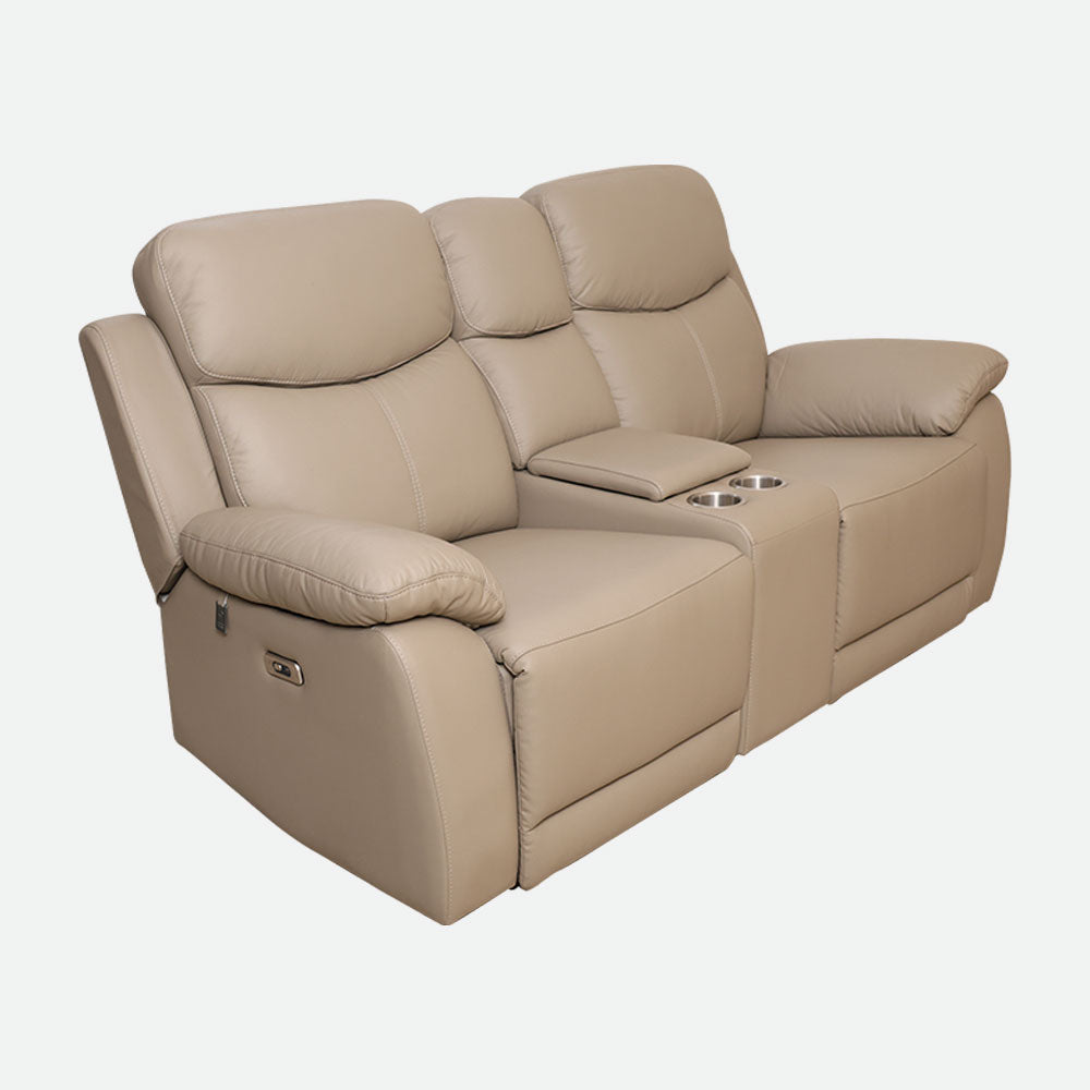 MAARK MOTORIZED RECLINER LEATHER SOFA SET (3R+2R) 1406-COFFEE HT