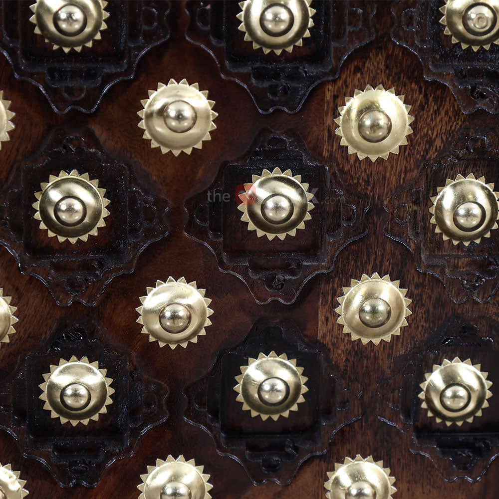 MAARK SHEESHAM WOOD 6 SEATER DINING SET (5.25*3) 1198 STONE FINISH SV