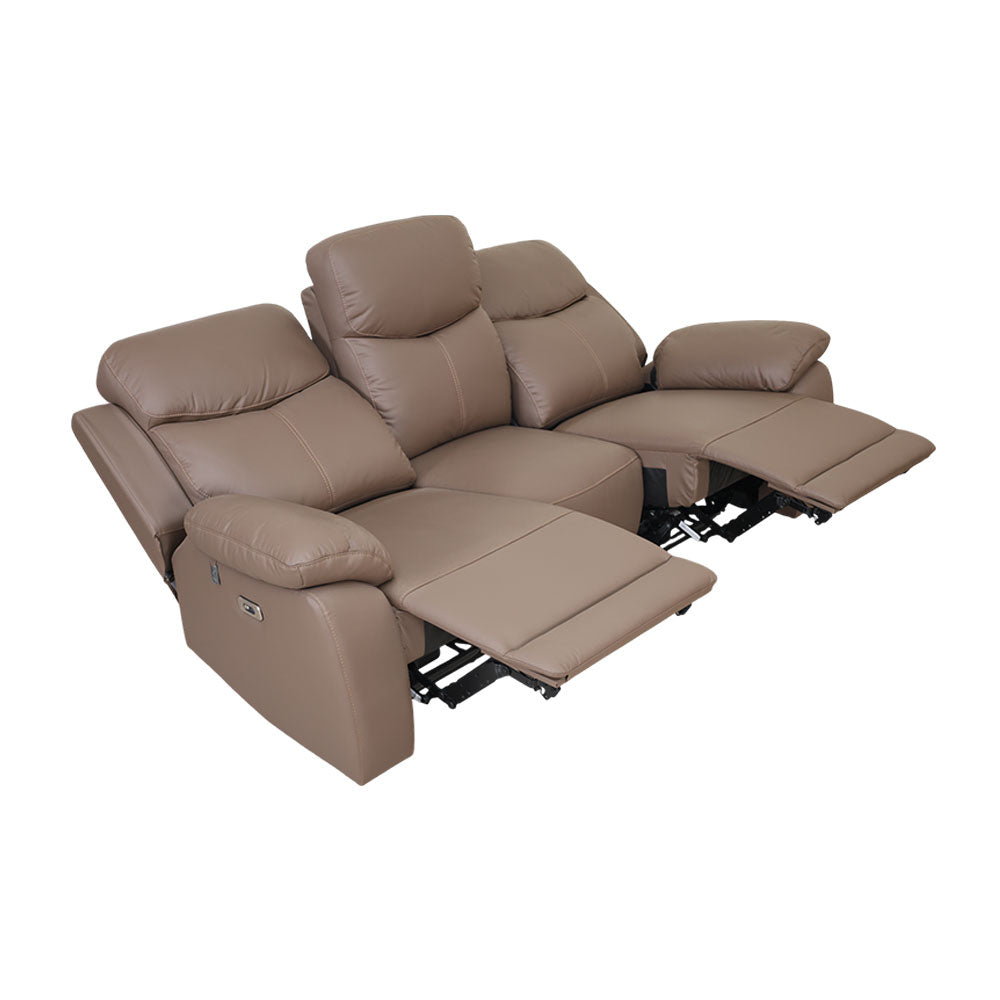 MAARK MOTORIZED RECLINER LEATHER SOFA SET (3R+2R+1R) 1406-CAMEL HT