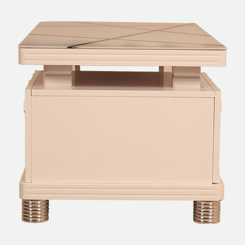 MAARK GLASS TOP COFFEE TABLE CTG-2321-WHITE COLOUR HT