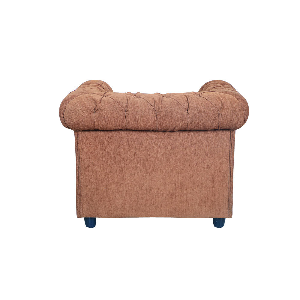 MAARK FABRIC SINGLE SEATER SOFA CHESTER BROWN COLOUR