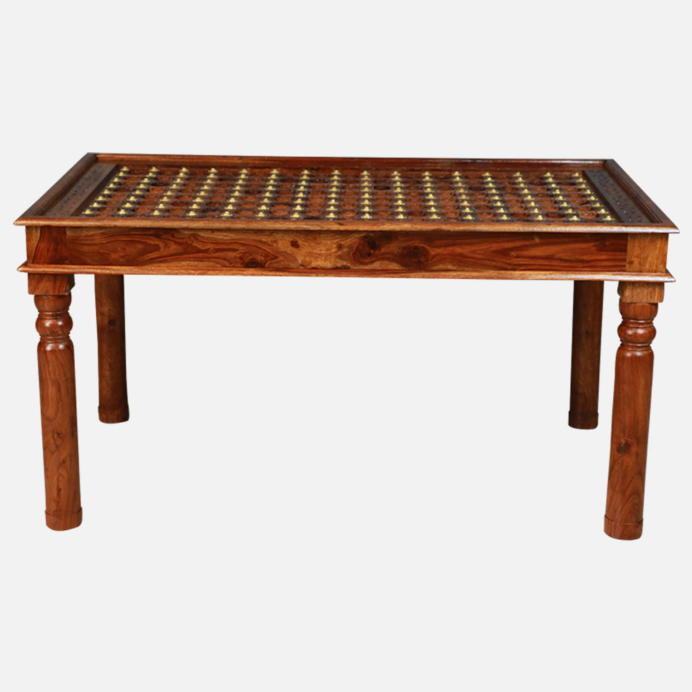 MAARK SHEESHAM WOOD 4 SEATER DINING SET (5*3) 1102 NATURAL FINISH SV