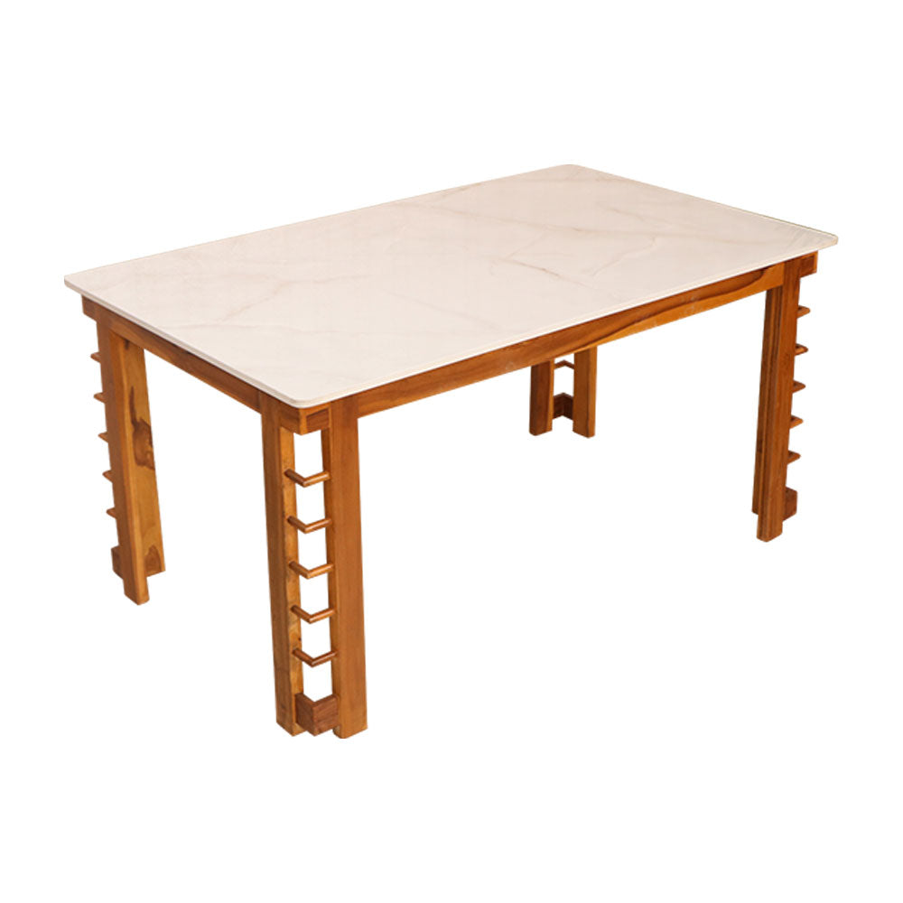 MAARK MARBLE TOP 6 SEATER DINING SET (1+6) KEERTHANAM