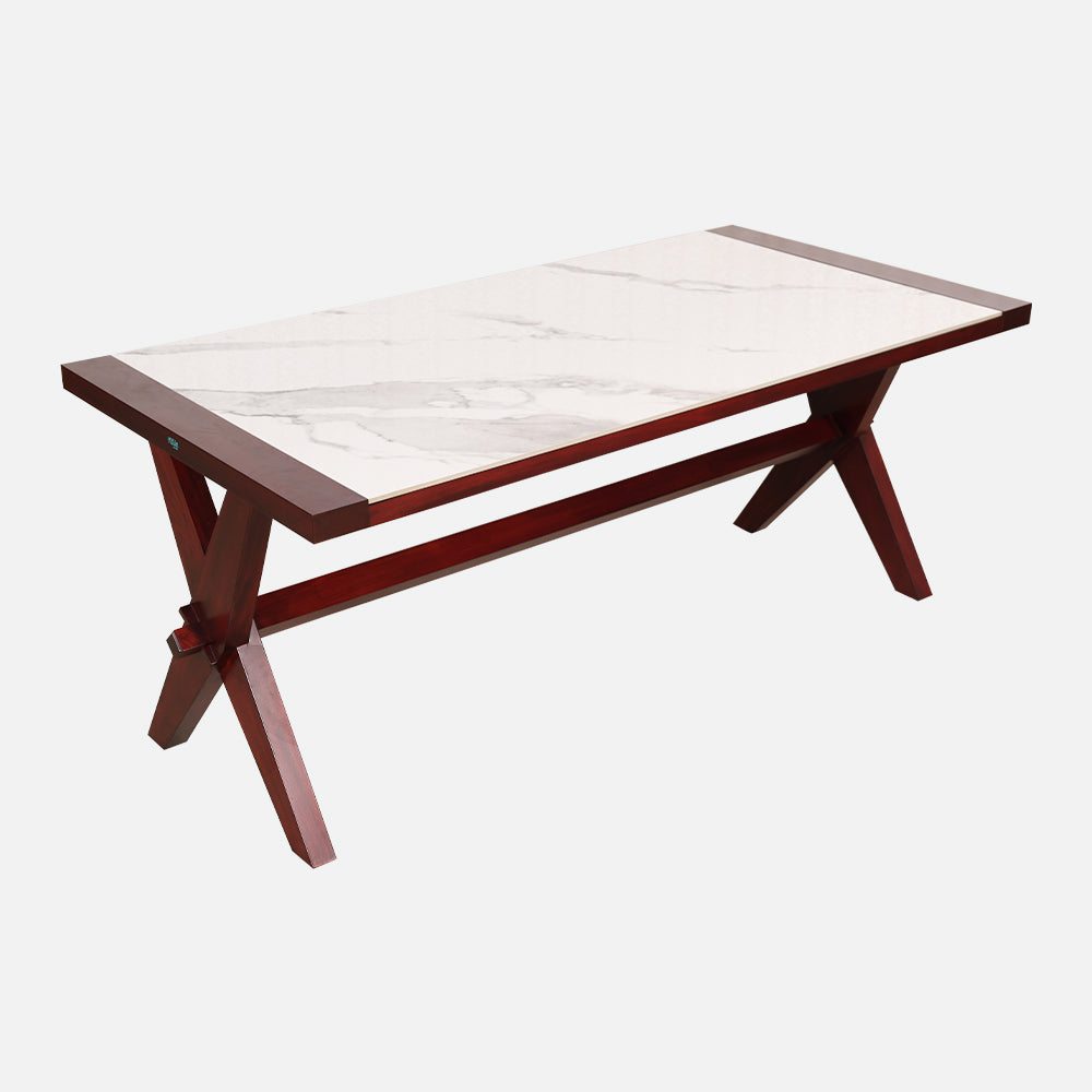 MAARK MARBLE TOP 6 SEATER DINING SET 6*3 (1+3+BENCH) SAMSUN TT