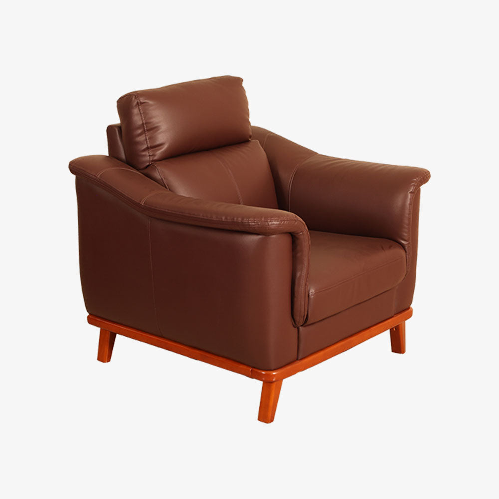 MAARK LEATHERETTE SOFA SET (3+1+1) CERMAI CHARCOAL COLOUR HT