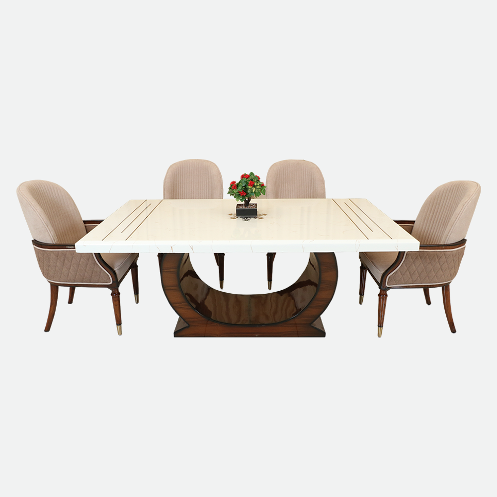 MAARK MARBLE TOP 6 SEATER DINING SET 6034 TD