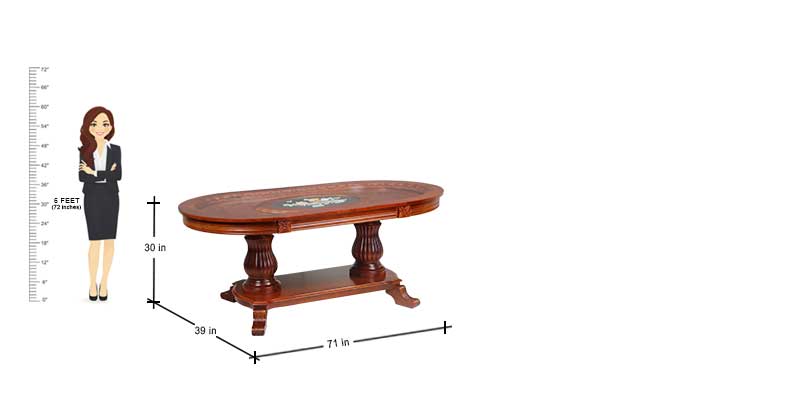 MAARK WOODEN TOP 6 SEATER DINING SET 618-902 HT