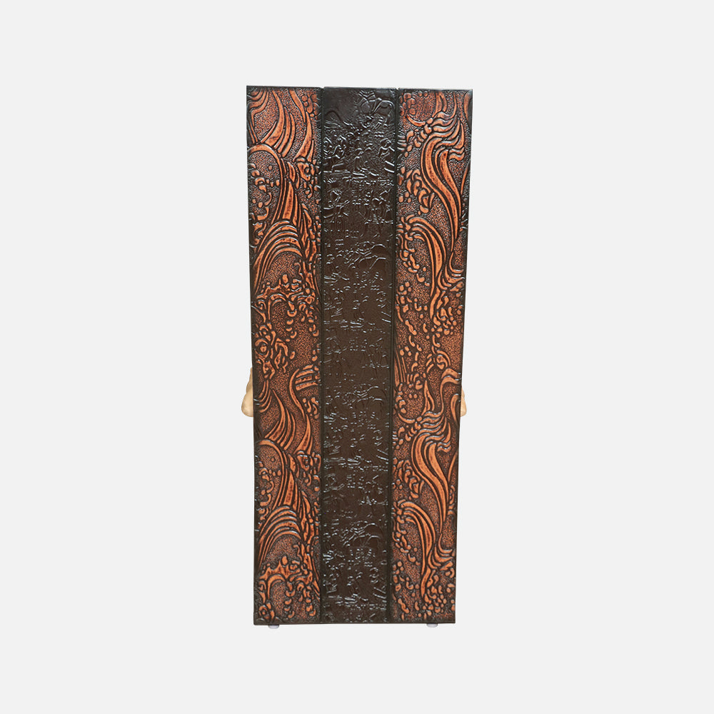 MAARK WOODEN TOP 6 SEATER DINING SET OVAL BLAZEN WALNUT COLOUR