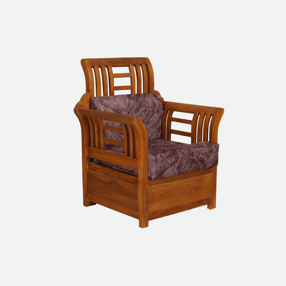 MAARK WOODEN SOFA SET (3+1+1) ORKID SADA