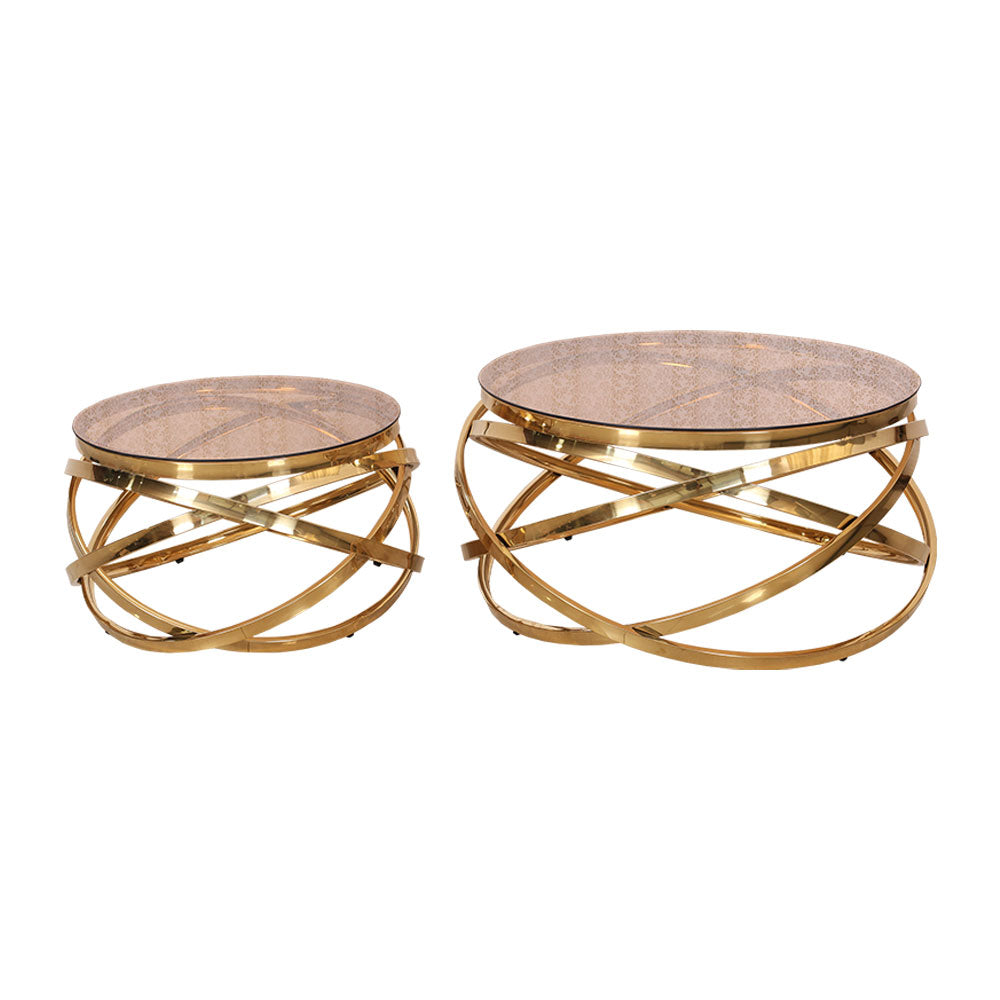MAARK MARBLE TOP COFFEE TABLE SET CJ-09