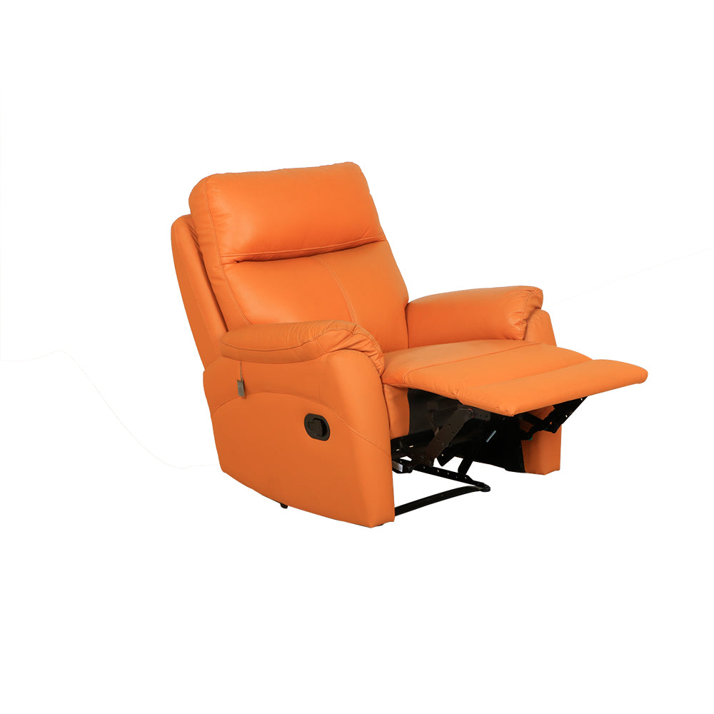 MAARK MANUAL RECLINER LEATHER SOFA SET (3R+1R+1R) 1187 TAN COLOUR HT