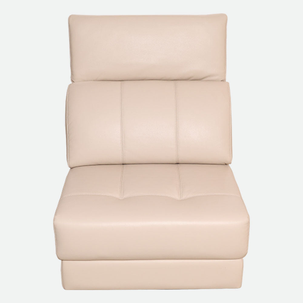 MAARK CORNER MOTORIZED RECLINER LEATHER SOFA 5 SEATER FJ345-663B CREAM WHITE COLOUR HT