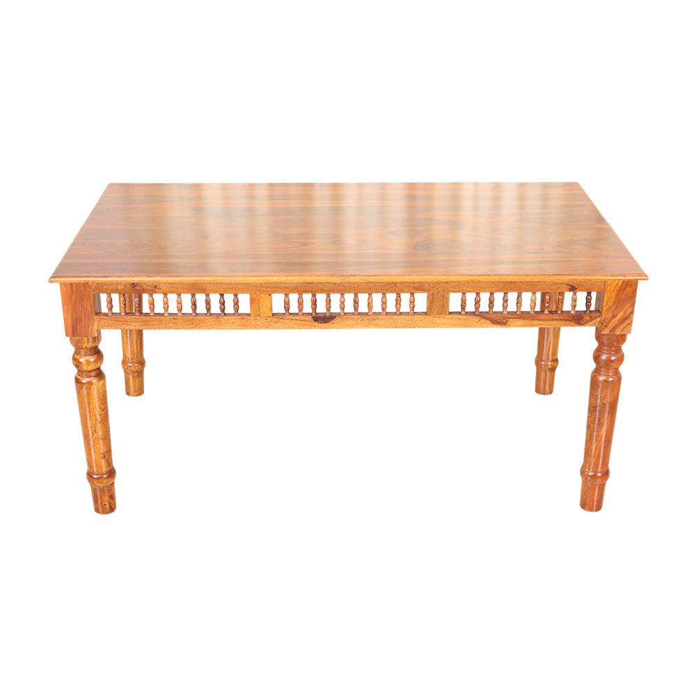 MAARK SHEESHAM WOOD 6 SEATER DINING SET (5.25*3) 1131 NATURAL FINISH SV