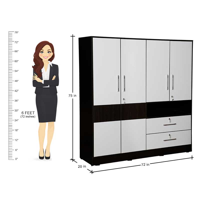 MAARK 4 DOOR WARDROBE MAYA