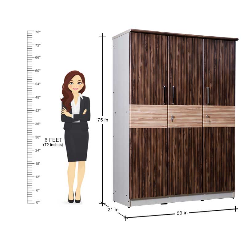 MAARK 3 DOOR WARDROBE PF PREMIUM