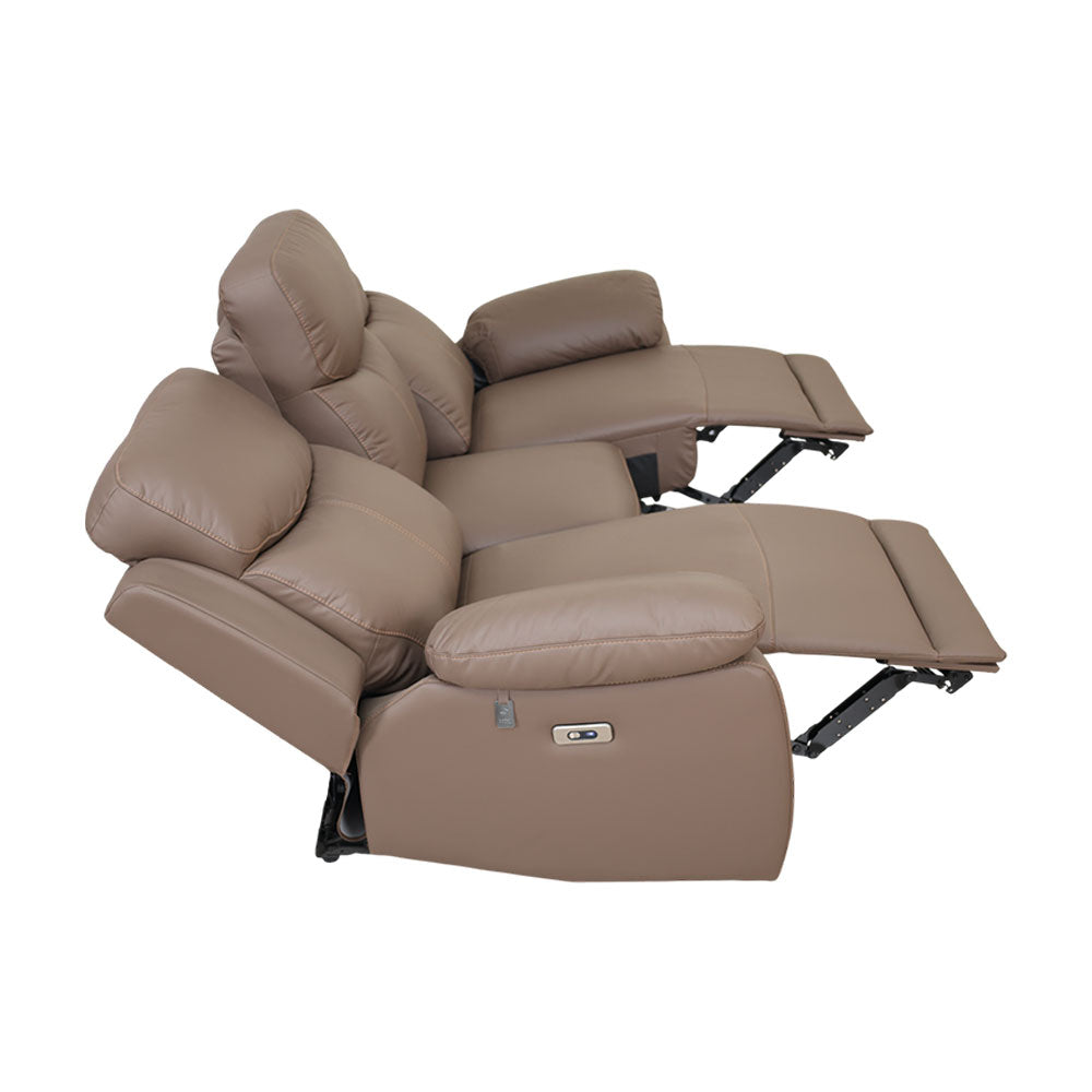 MAARK MOTORIZED RECLINER LEATHER SOFA SET (3R+2R+1R) 1406-CAMEL HT