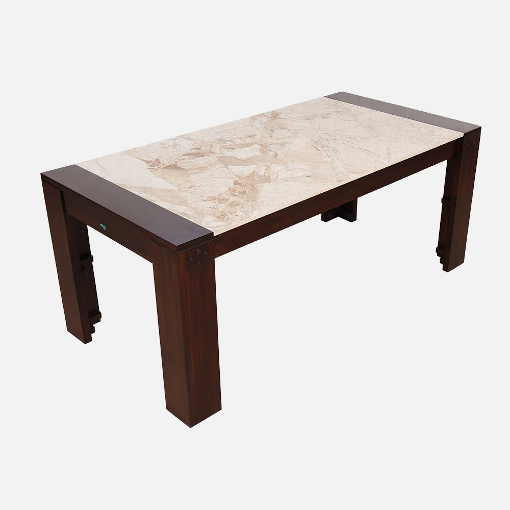 MAARK MARBLE TOP 6 SEATER DINING SET 6*3 (1+3+BENCH) ONE'S MORE TT