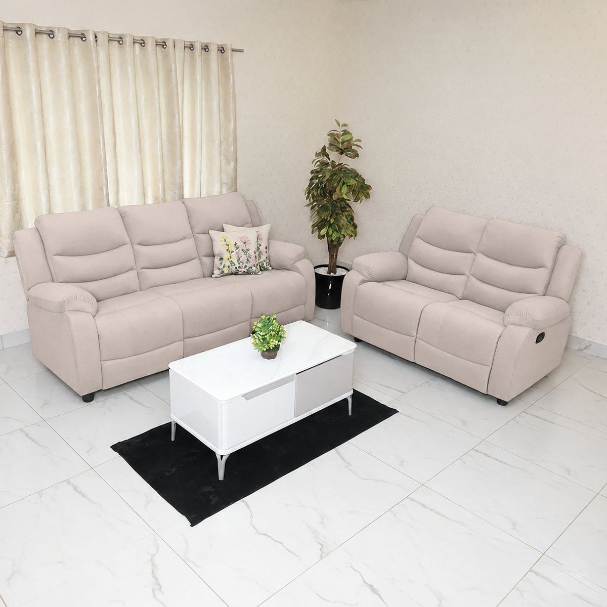 MAARK MANUAL RECLINER FABRIC SOFA SET (3+2R) MAGILCHI