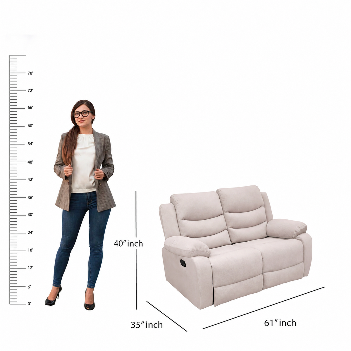 MAARK MANUAL RECLINER FABRIC SOFA SET (3+2R) MAGILCHI