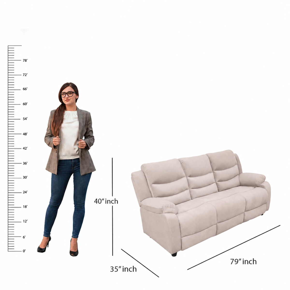 MAARK MANUAL RECLINER FABRIC SOFA SET (3+2R) MAGILCHI