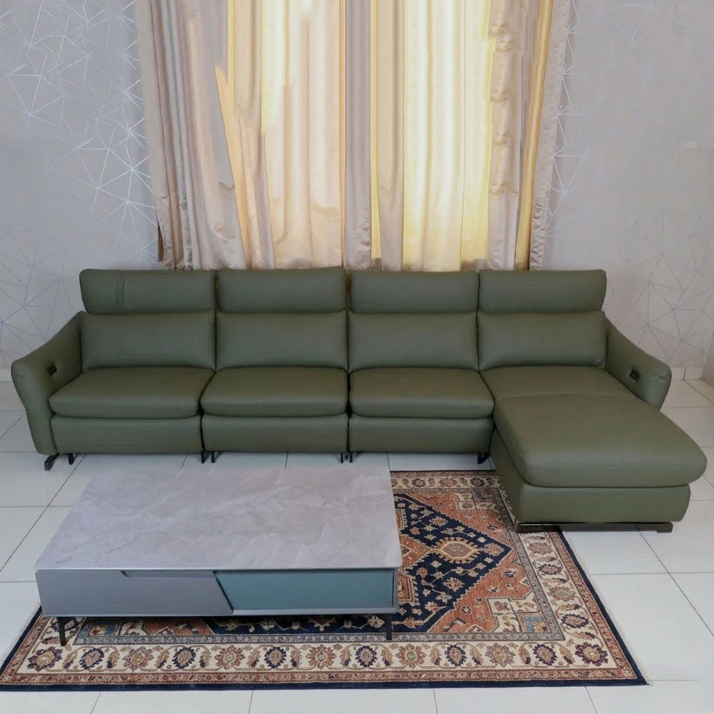 MAARK MOTORIZED RECLINER LEATHER SOFA SET (3+D) 1917 HT