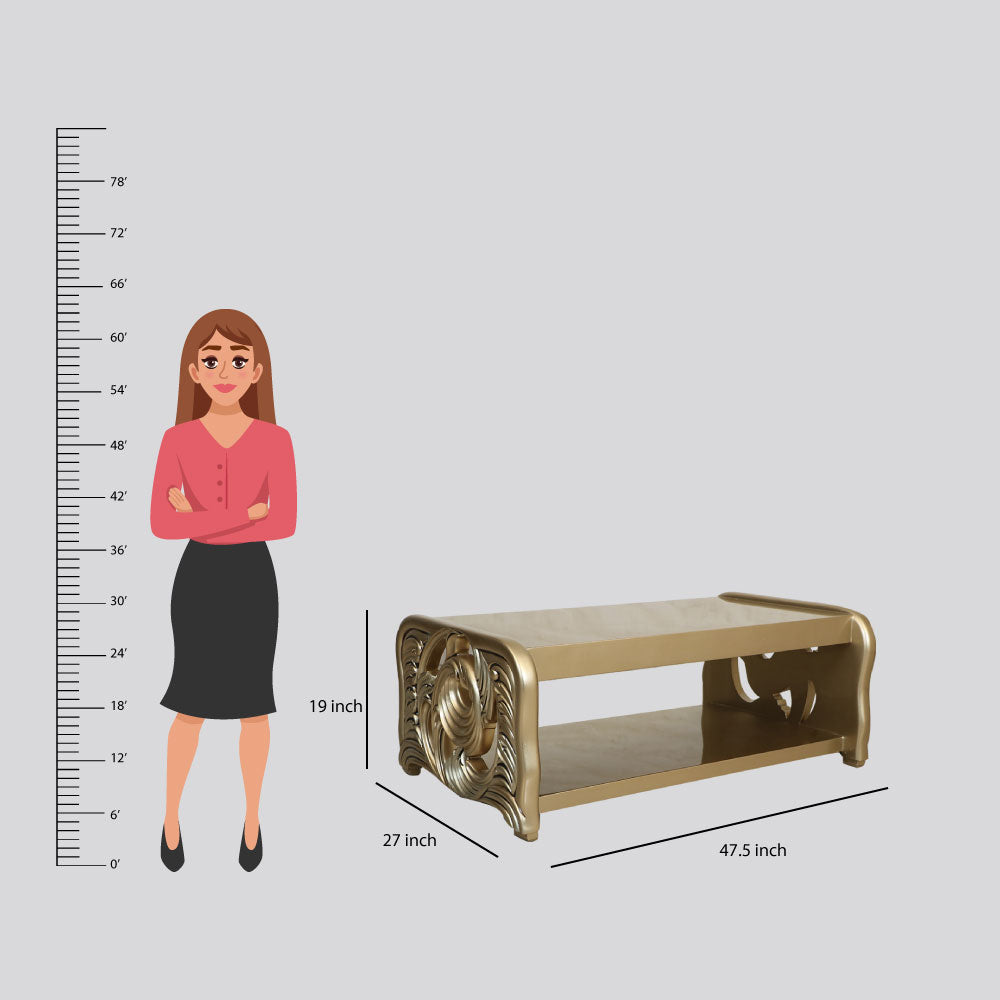 MAARK GLASS TOP COFFEE TABLE CLASSIC SM