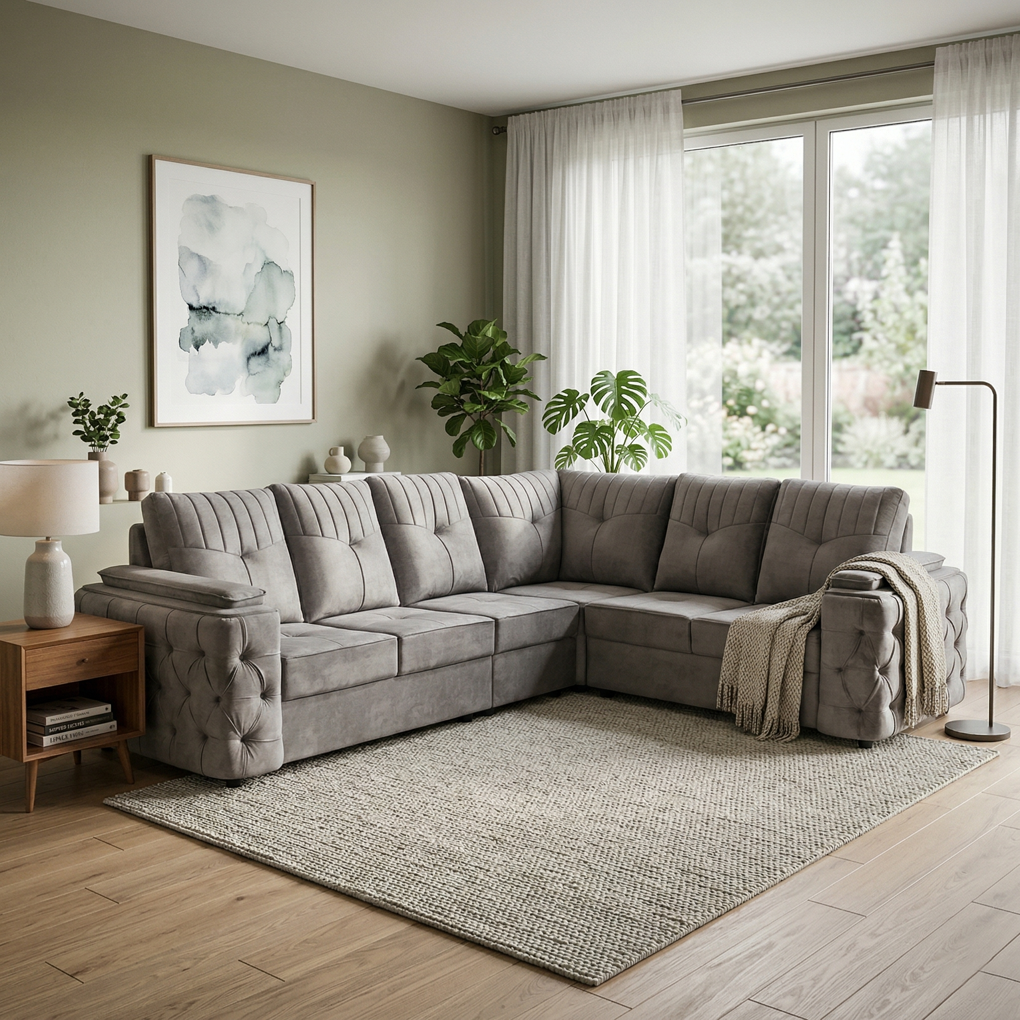 Maark Fabric Corner Sofa 5 Seater Magilini Brown Colour Online India - The Maark Trendz Coimbatore