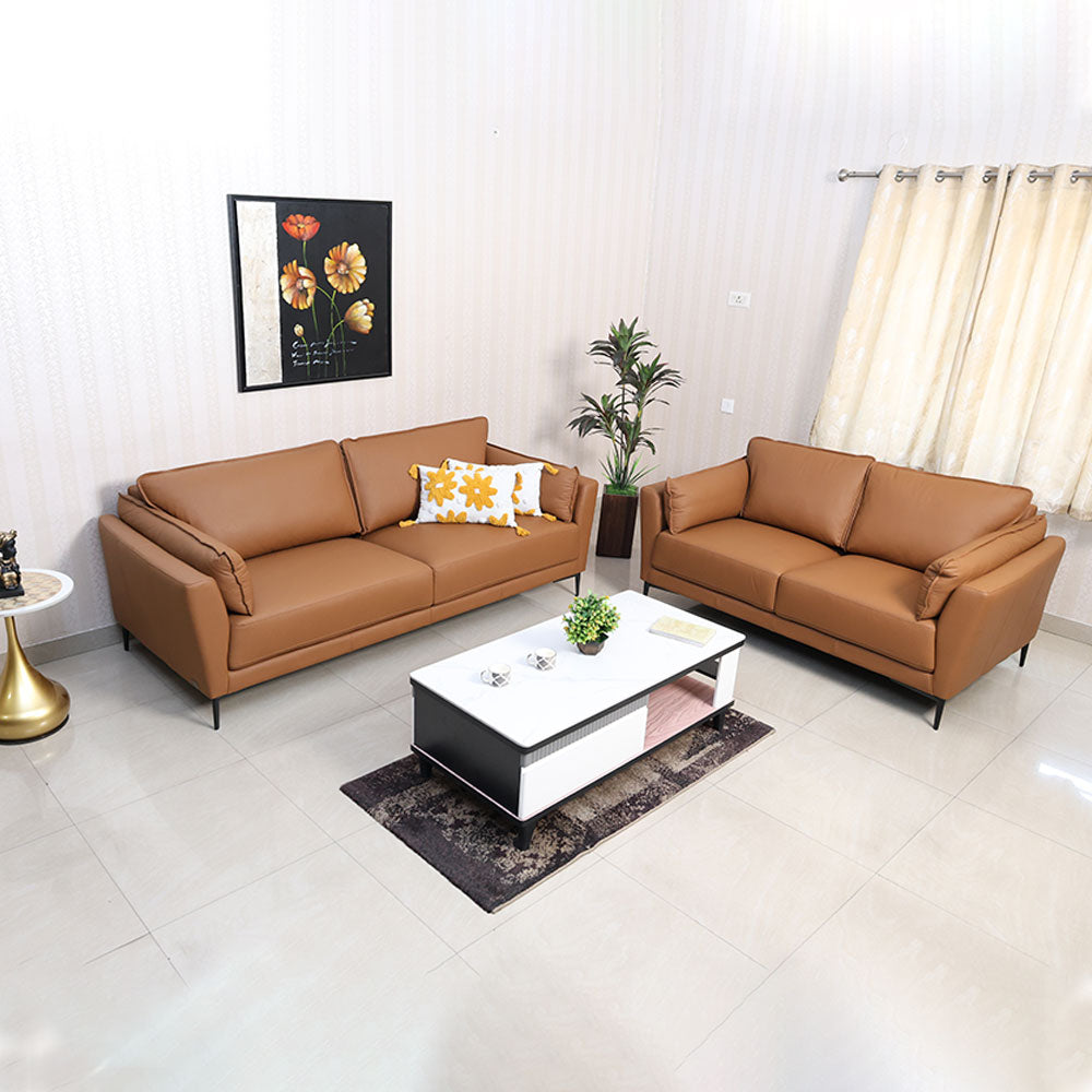 MAARK LEATHER SOFA SET (3+2) 6015 COL TAUPE ML