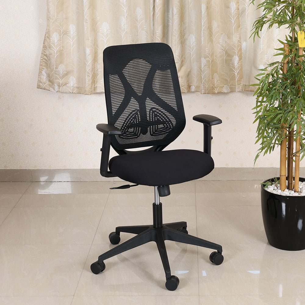 MAARK MEDIUM BACK OFFICE CHAIR ERGOLUX ECO EV MESH BLACK IAFA