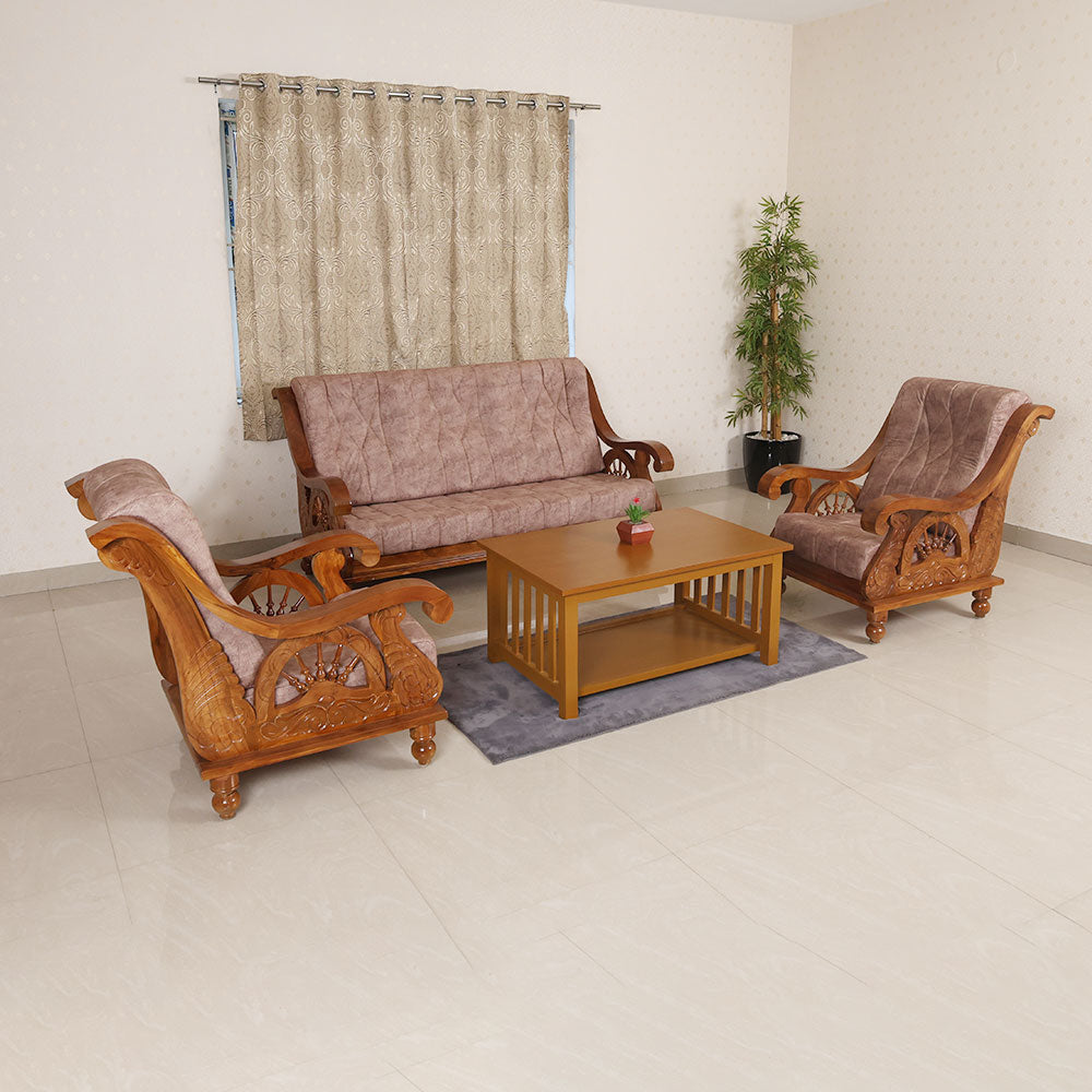 MAARK WOODEN SOFA SET (3+1+1) S-21 WCF