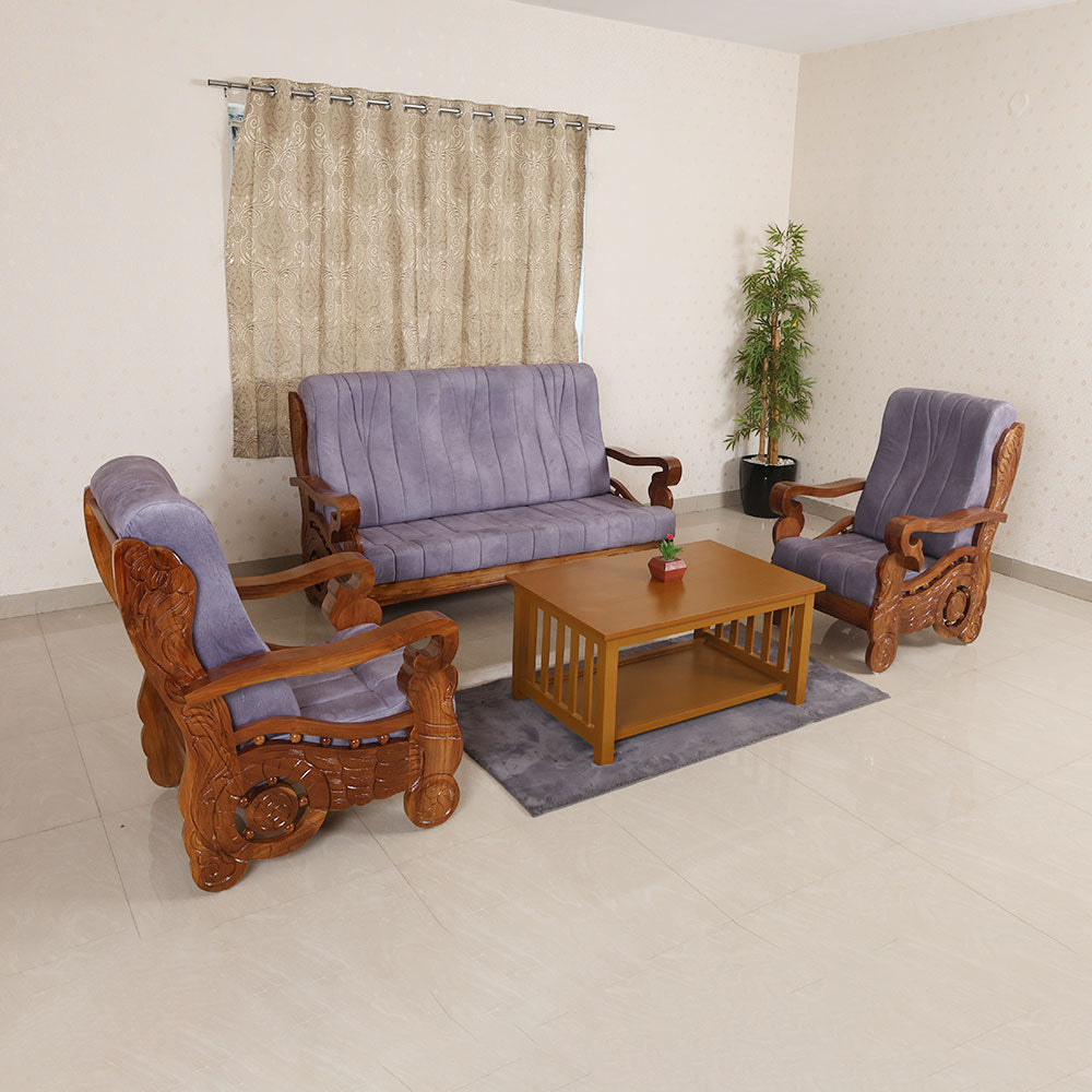 MAARK WOODEN SOFA SET (3+1+1) S-19 WCF