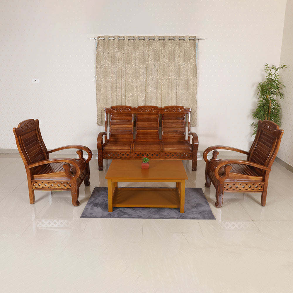 MAARK WOODEN SOFA SET (3+1+1) S-30 WCF