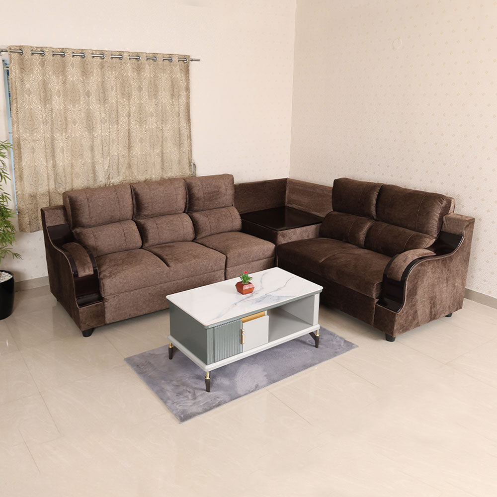 MAARK FABRIC CORNER SOFA 5 SEATER LOUIS