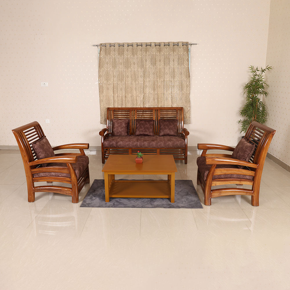 MAARK WOODEN SOFA SET (3+1+1) S-28 WCF