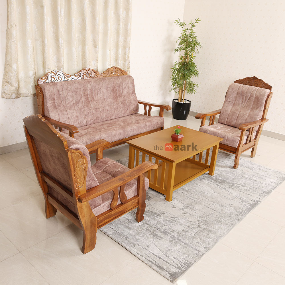 MAARK WOODEN SOFA SET (3+1+1) S-10 WCF