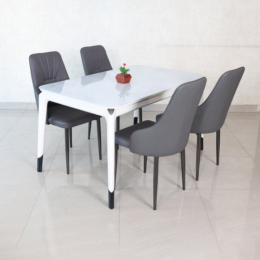 MAARK MARBLE TOP 4 SEATER DINING SET B3-196-7 HT
