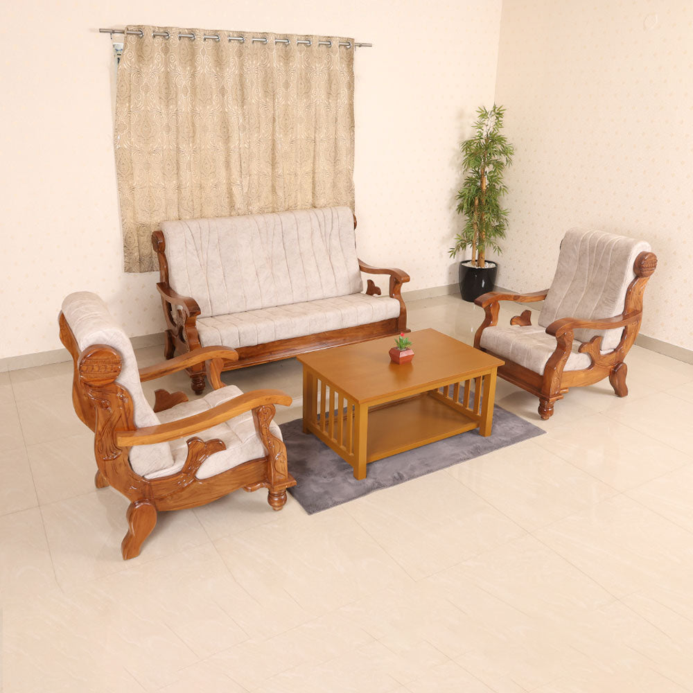 MAARK WOODEN SOFA SET (3+1+1) S-41 WCF
