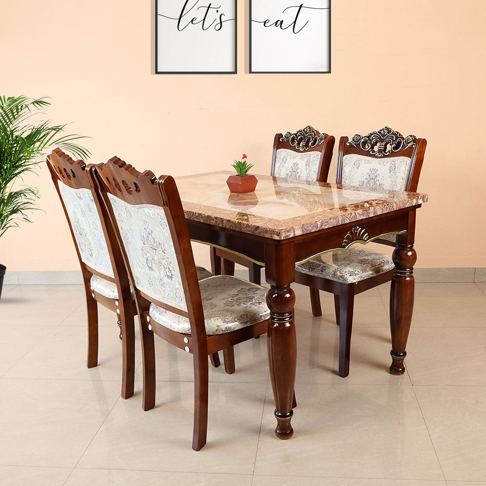 MAARK MARBLE TOP 4 SEATER DINING SET 167-F98 HT
