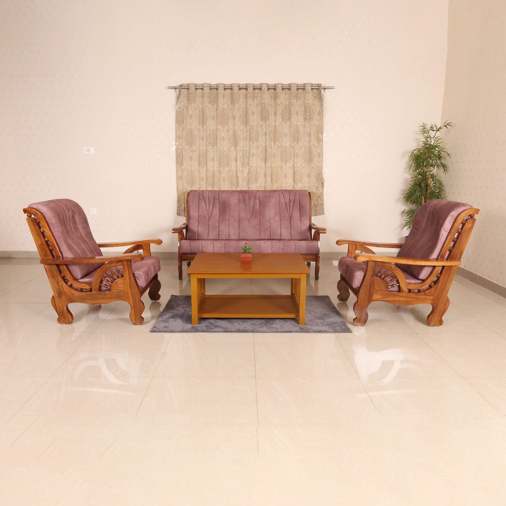 MAARK WOODEN SOFA SET (3+1+1) S-18 WCF