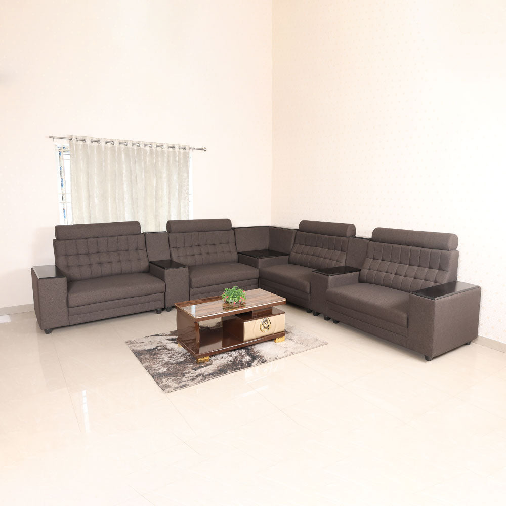 MAARK FABRIC CORNER SOFA 8 SEATER HEADREST