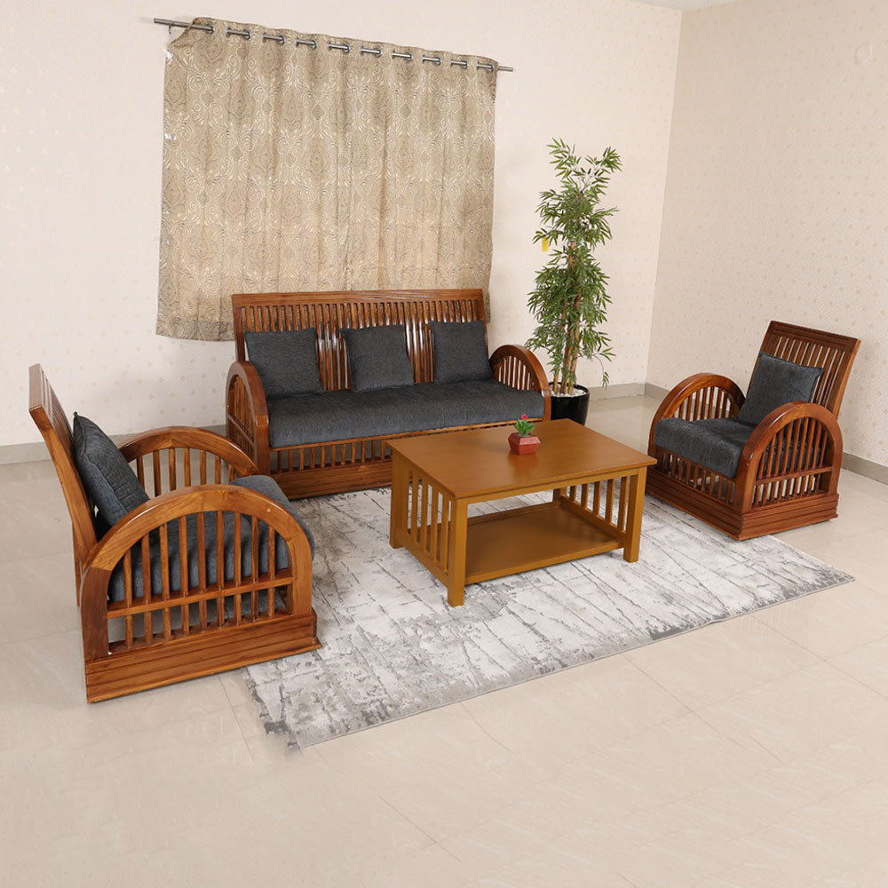 MAARK WOODEN SOFA SET (3+1+1) S-24 WCF