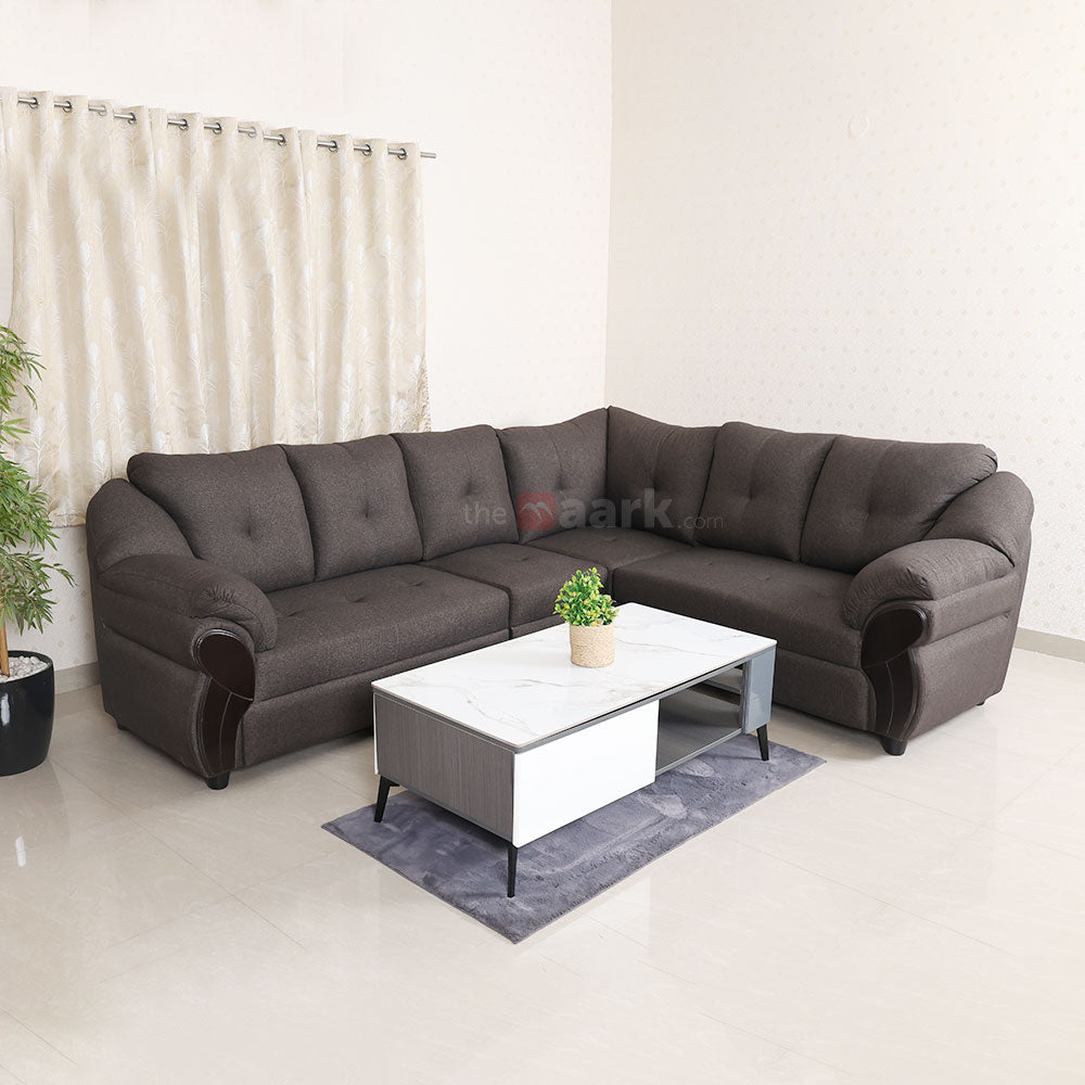 MAARK FABRIC CORNER SOFA 5 SEATER ROMANTIC