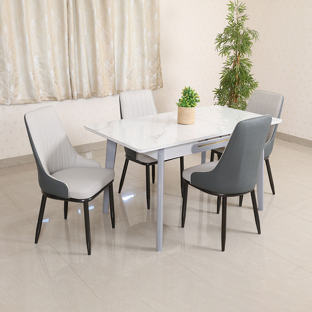 MAARK MARBLE TOP 4 SEATER DINING SET A01-865 HT