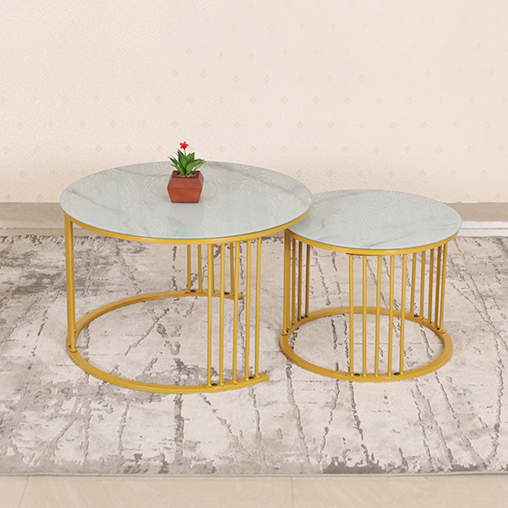 MAARK MARBLE TOP COFFEE TABLE SET BLC-20 HT