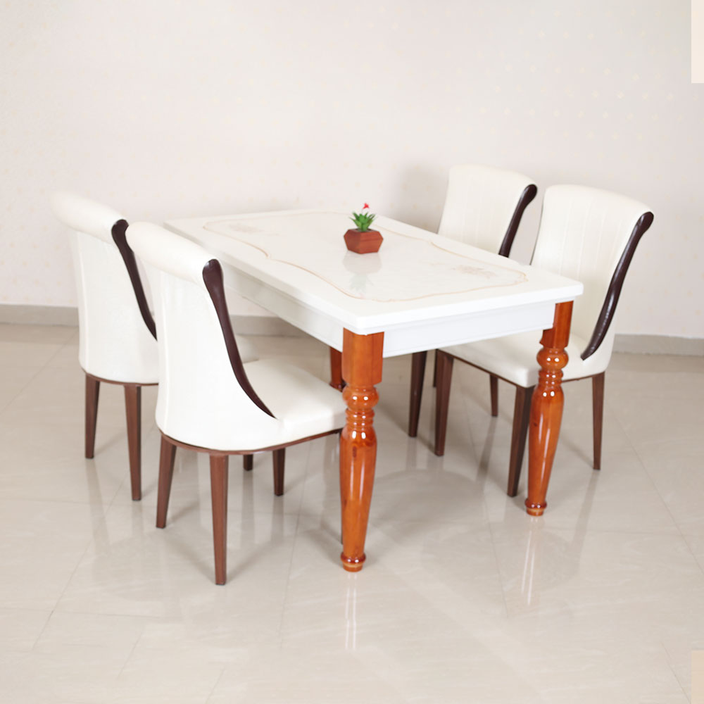 MAARK MARBLE TOP 4 SEATER DINING SET 12 519 H16 HT