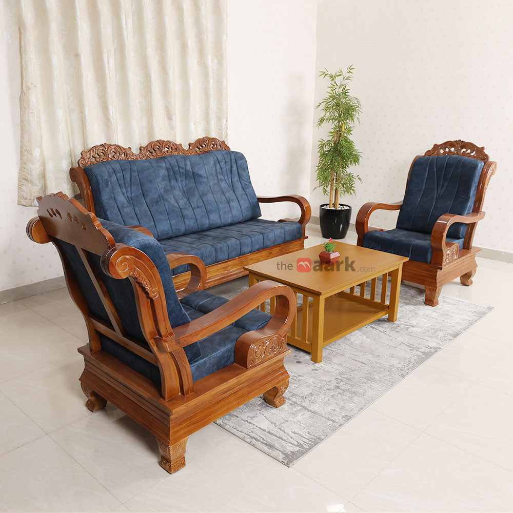 MAARK WOODEN SOFA SET (3+1+1) S-44 WCF
