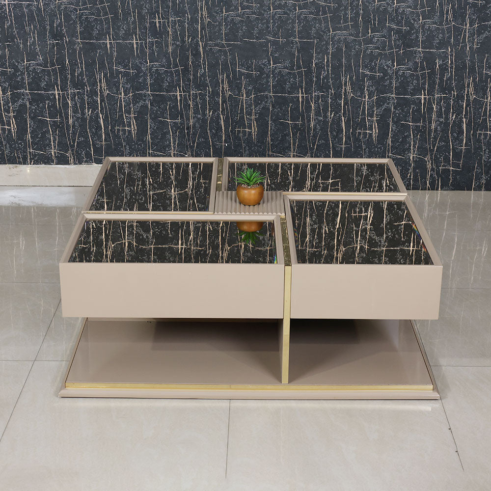 MAARK GLASS TOP COFFEE TABLE CTG-DELUXE HT