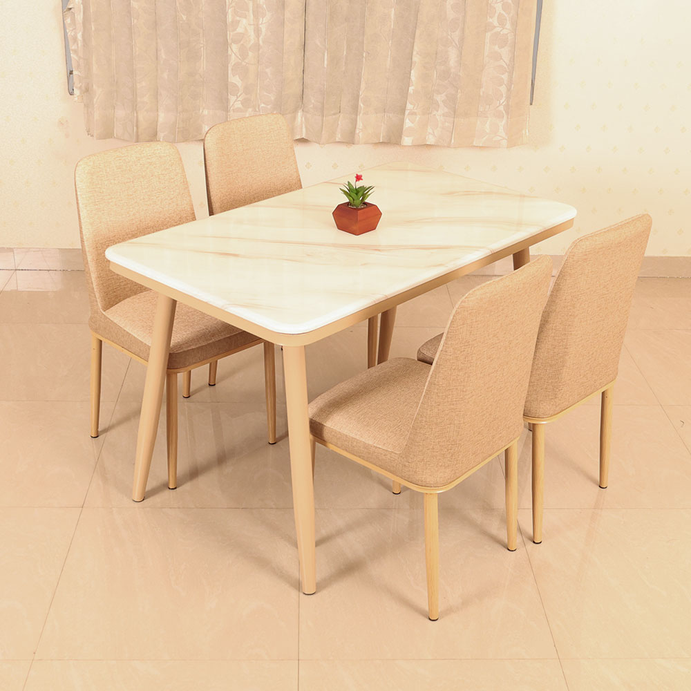 MAARK MARBLE TOP 4 SEATER DINING SET A143-B341 HT
