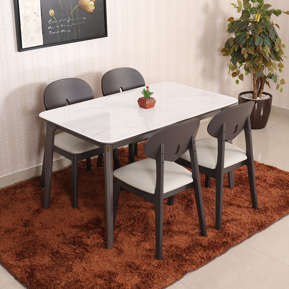 MAARK MARBLE TOP 4 SEATER DINING SET F16-203 HT
